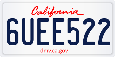 CA license plate 6UEE522
