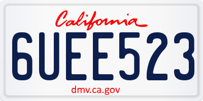CA license plate 6UEE523