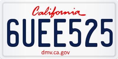 CA license plate 6UEE525