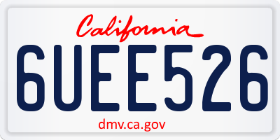 CA license plate 6UEE526