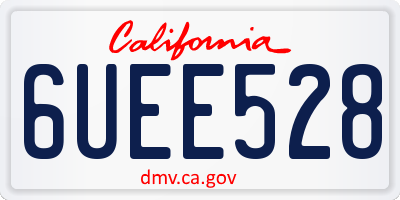CA license plate 6UEE528