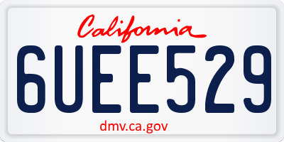 CA license plate 6UEE529