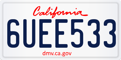 CA license plate 6UEE533