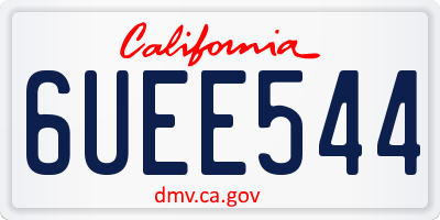 CA license plate 6UEE544