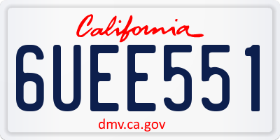 CA license plate 6UEE551