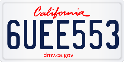 CA license plate 6UEE553