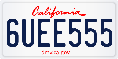CA license plate 6UEE555