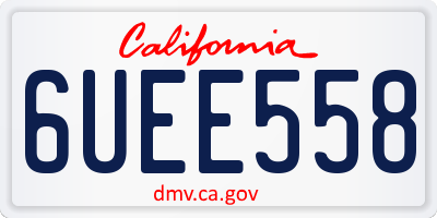 CA license plate 6UEE558