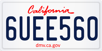 CA license plate 6UEE560