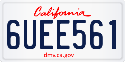 CA license plate 6UEE561