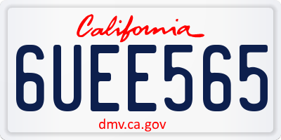 CA license plate 6UEE565