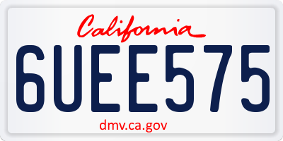 CA license plate 6UEE575