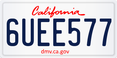 CA license plate 6UEE577