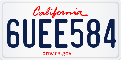 CA license plate 6UEE584