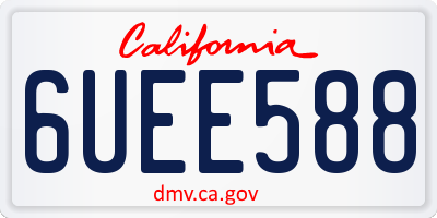 CA license plate 6UEE588