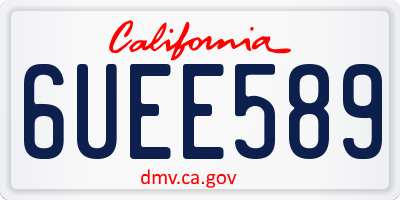 CA license plate 6UEE589