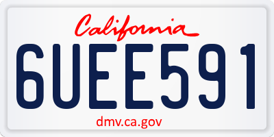 CA license plate 6UEE591