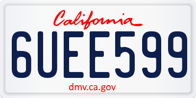 CA license plate 6UEE599