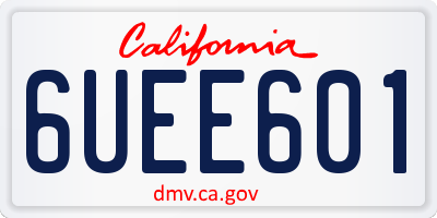 CA license plate 6UEE601