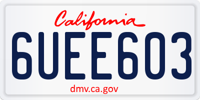 CA license plate 6UEE603