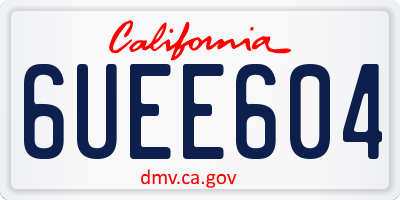 CA license plate 6UEE604