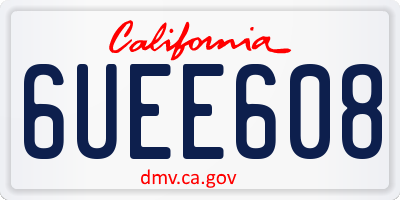 CA license plate 6UEE608