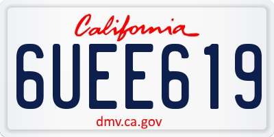 CA license plate 6UEE619