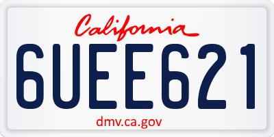 CA license plate 6UEE621