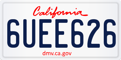 CA license plate 6UEE626