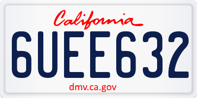 CA license plate 6UEE632