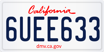 CA license plate 6UEE633