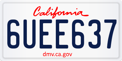 CA license plate 6UEE637