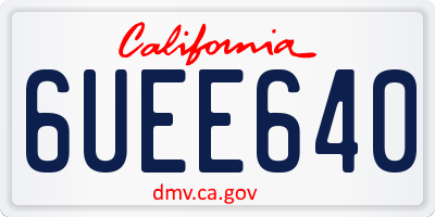 CA license plate 6UEE640