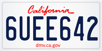 CA license plate 6UEE642