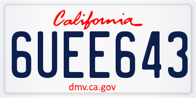 CA license plate 6UEE643
