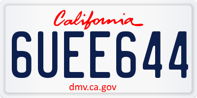 CA license plate 6UEE644