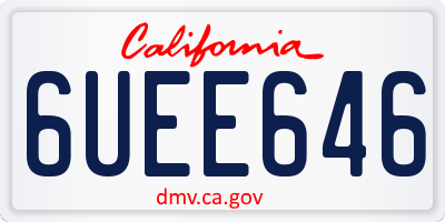 CA license plate 6UEE646