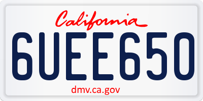 CA license plate 6UEE650