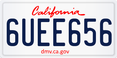 CA license plate 6UEE656