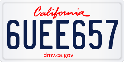 CA license plate 6UEE657