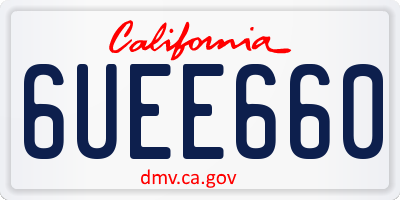 CA license plate 6UEE660