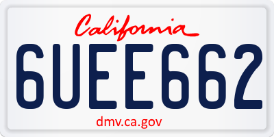 CA license plate 6UEE662