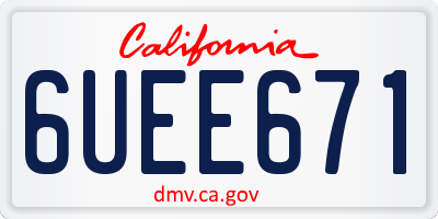 CA license plate 6UEE671