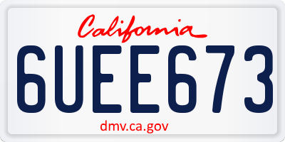 CA license plate 6UEE673