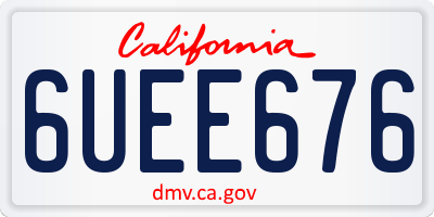 CA license plate 6UEE676