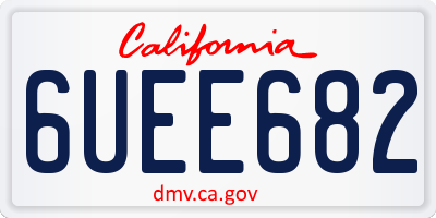 CA license plate 6UEE682