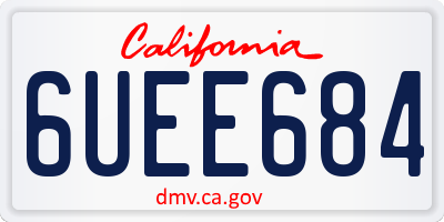 CA license plate 6UEE684