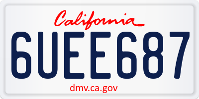 CA license plate 6UEE687