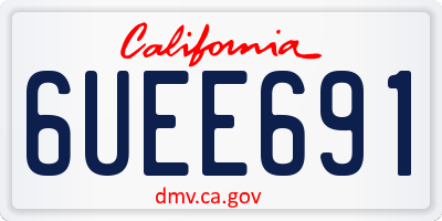 CA license plate 6UEE691