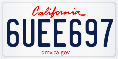 CA license plate 6UEE697